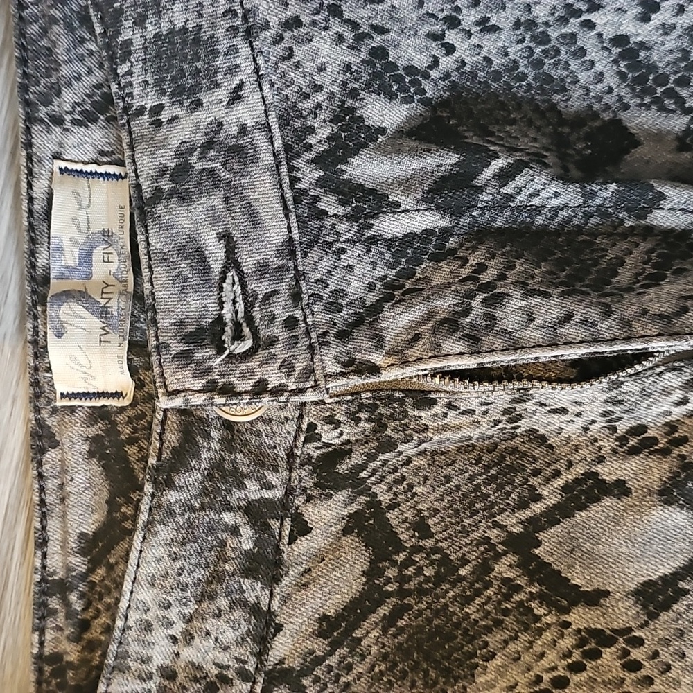 Free People | Just Float On Flare Jeans Snake Print High Waisted Size 25 - Picture 3 of 5